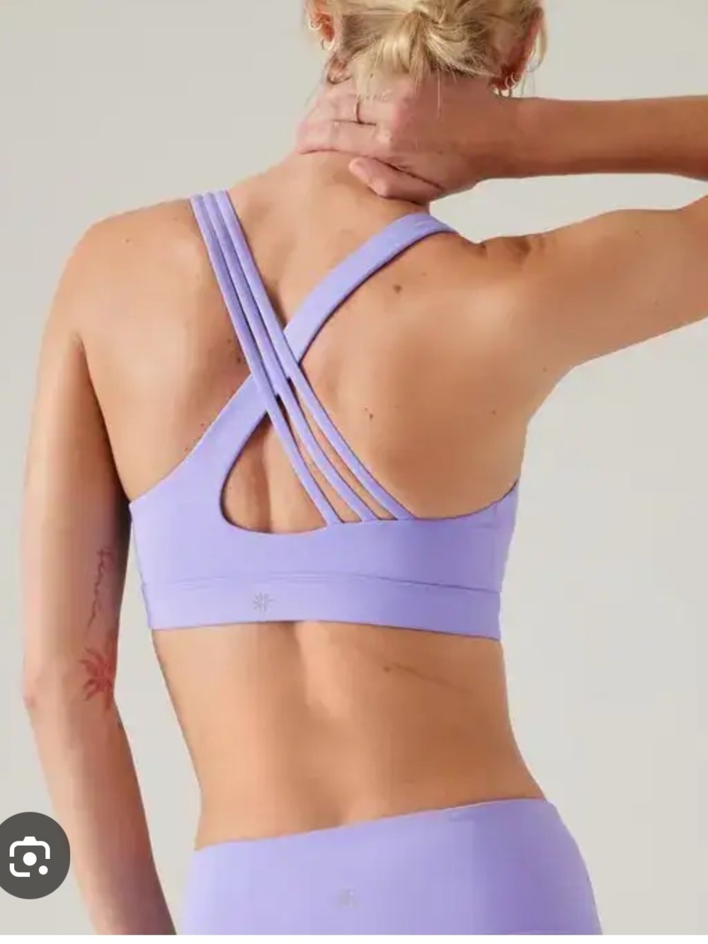 Athleta Train Free Longline Madeira Purple Strappy Sports Bra A-C Size Medium